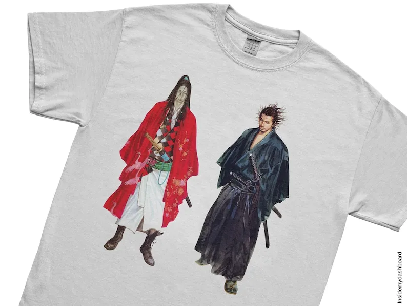 Vagabond Musashi & Kojiro Rivals T-Shirt, Vagabond Manga Tee, Vagabond Shirt, Samurai Shirt, Musashi Shirt