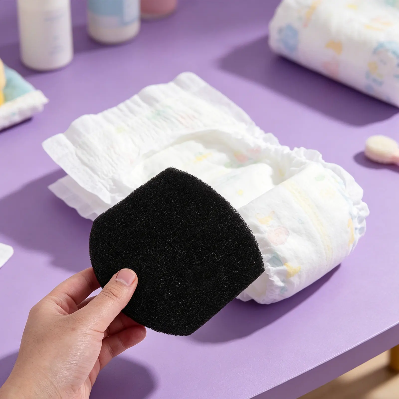 10Pcs Diaper Pail Deodorizer Refills Cotton Odor Absorber Pads 5.5x4.9in Universal Filter Replacement Nursery Odor Control