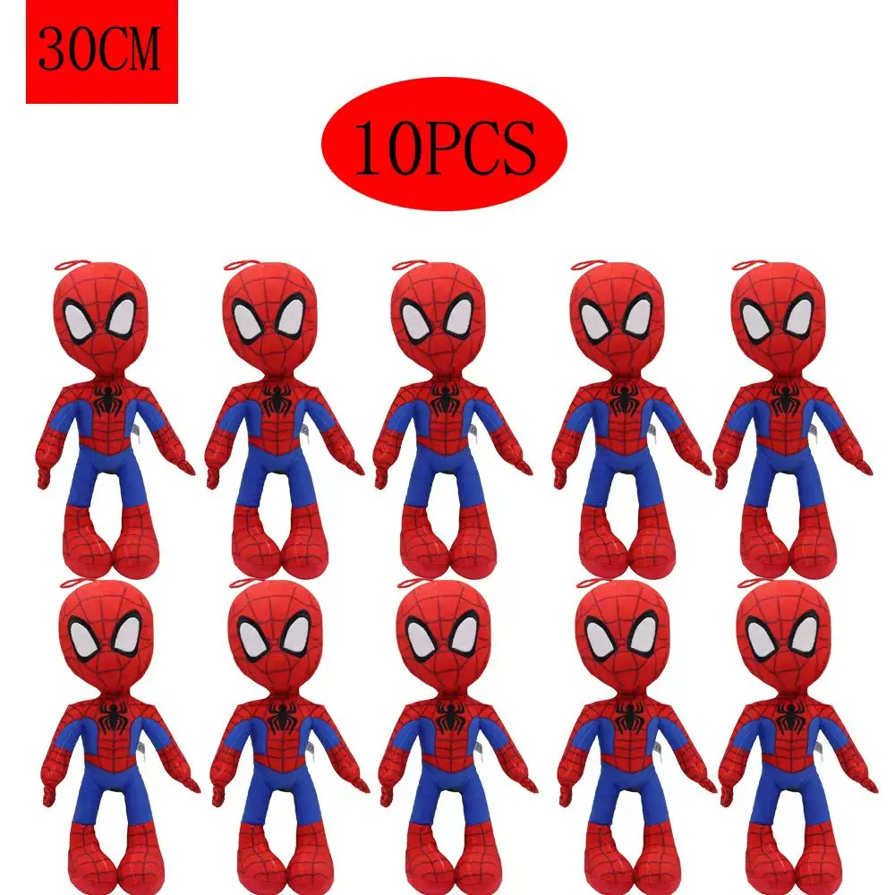 10pcs 25-30cm Man Spidermaned Plush Toys Movie Dolls Marvel Avengers Soft Stuffed Hero Captain America Iron Christmas  fans gift