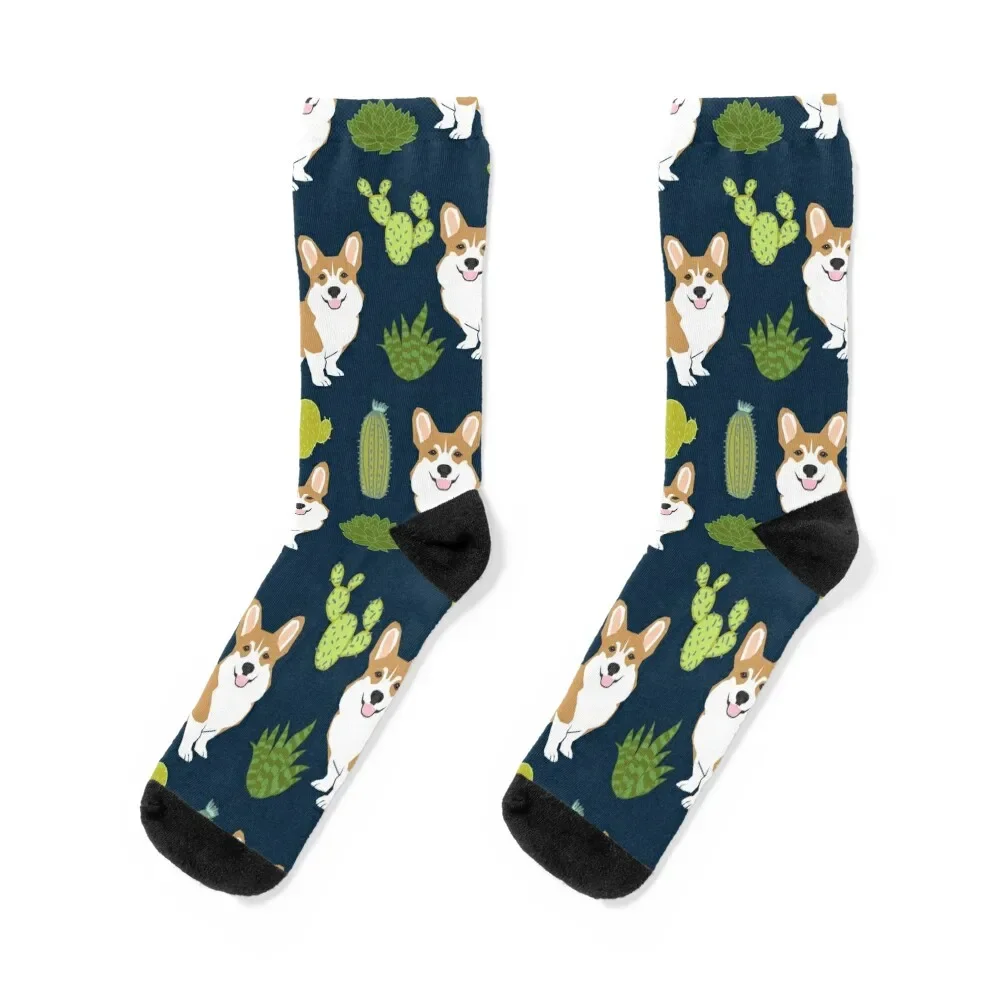 Corgi welsh corgi southwest cactus dog dogs dog breed dog pattern pet friendly Socks gifts Crossfit Women's Socks Men's