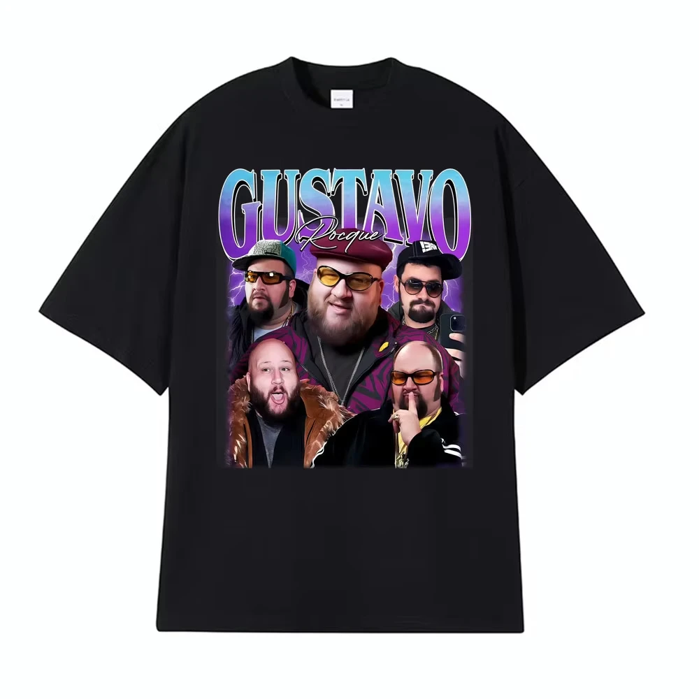 Gustavo Rocque Big Time Rush Fan Retro 90s Trend Graphic T-shirt Men's Clothing Fashion Cotton Oversized Cozy T Shirt Streetwear