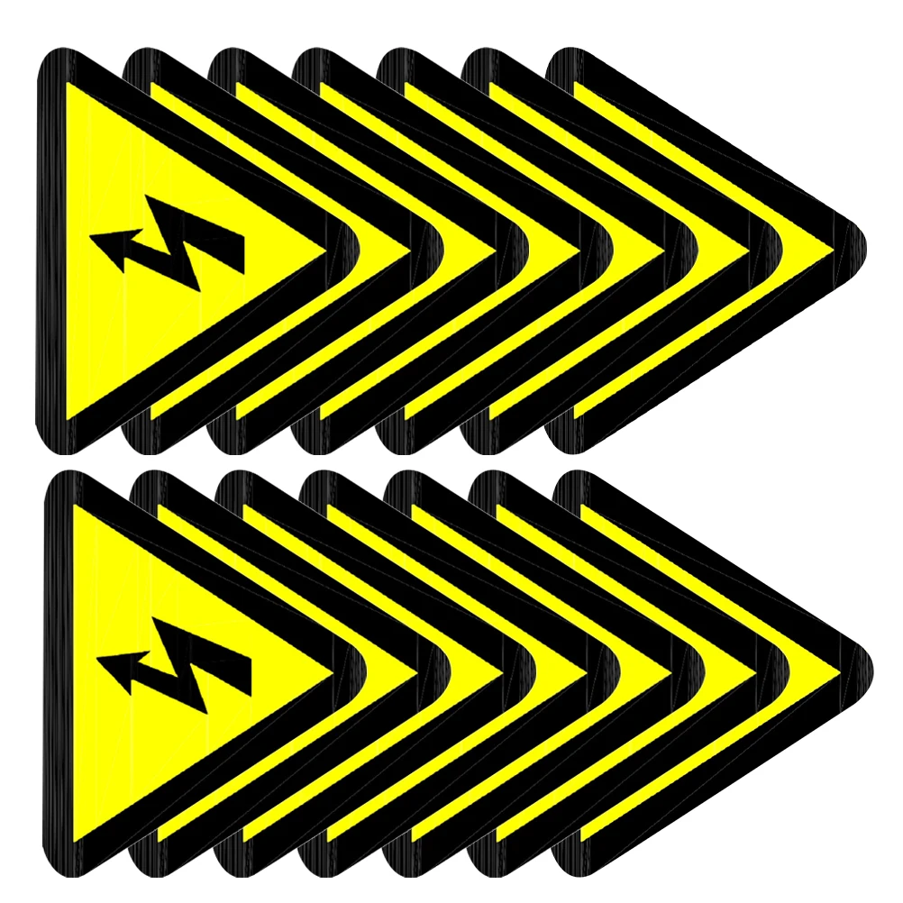 15pcs Warning Sign Stickers Electric Shocks Indicator Decal High Voltage Label Decals Safety Caution Stickers For Electrical