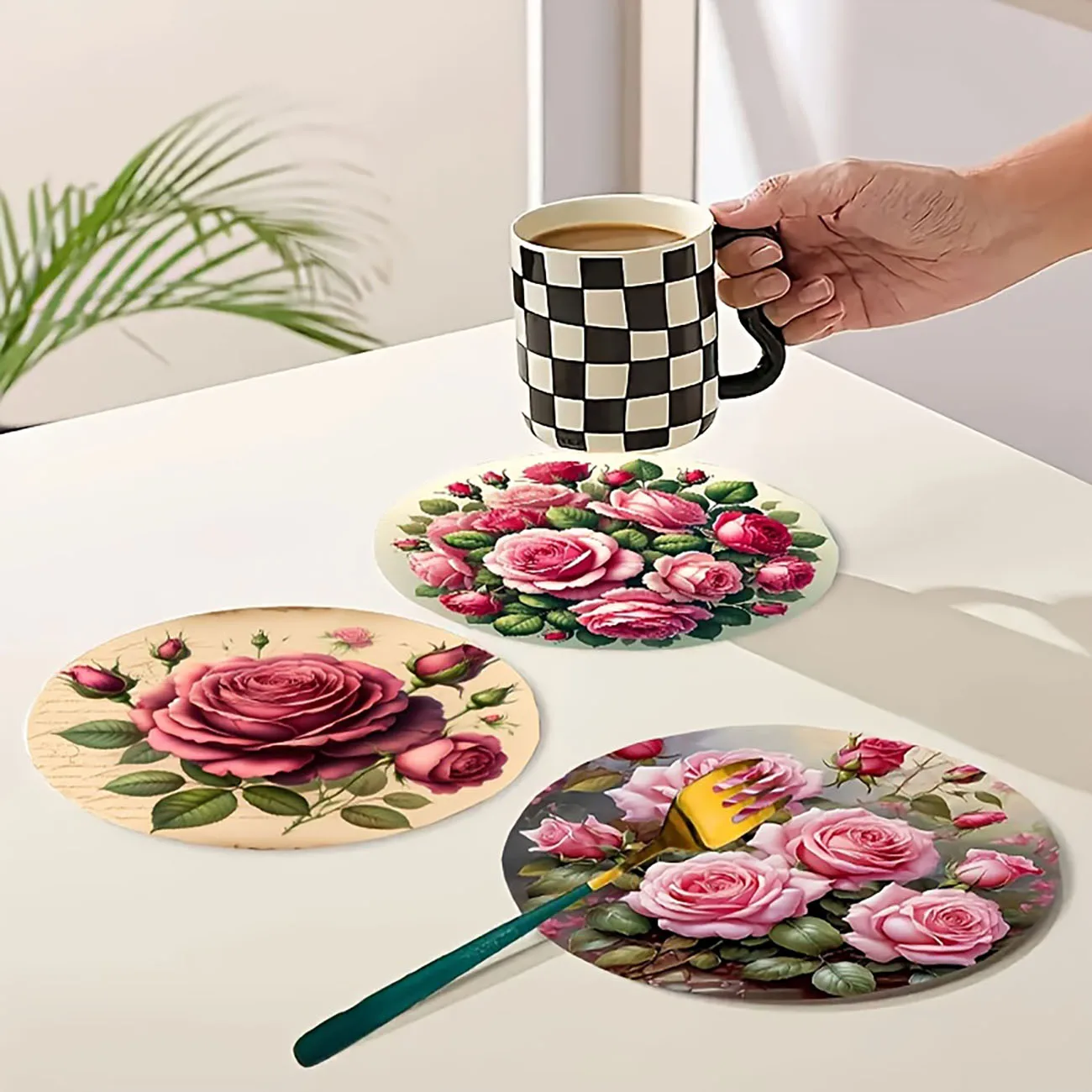 4-Piece Set - Wooden Table Mat, Non-Slip and Heat Resistant, Table Protection, Dining Table Decor, Restaurant Gift