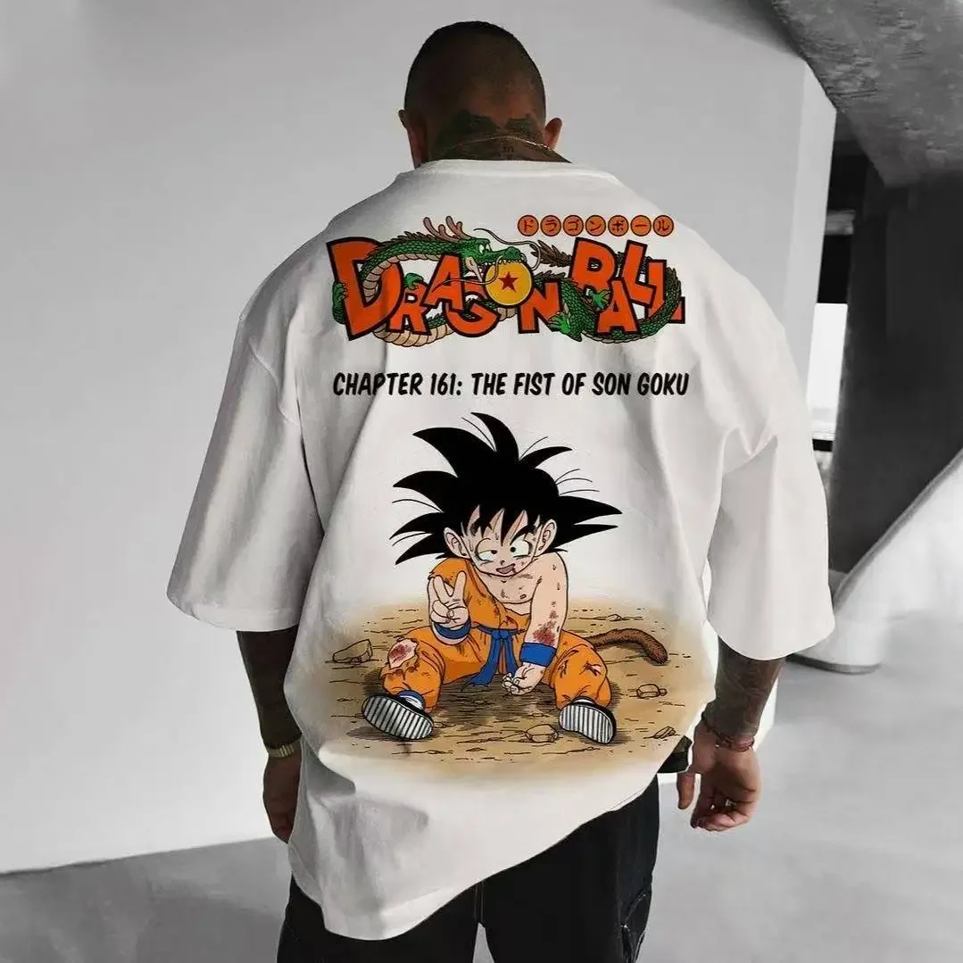 

2025 Styles Anime Dragon Ball Wukong Men Printed T Shirts Cotton Oversize Character Cosplay Cartoon Graphic Short Sleeve