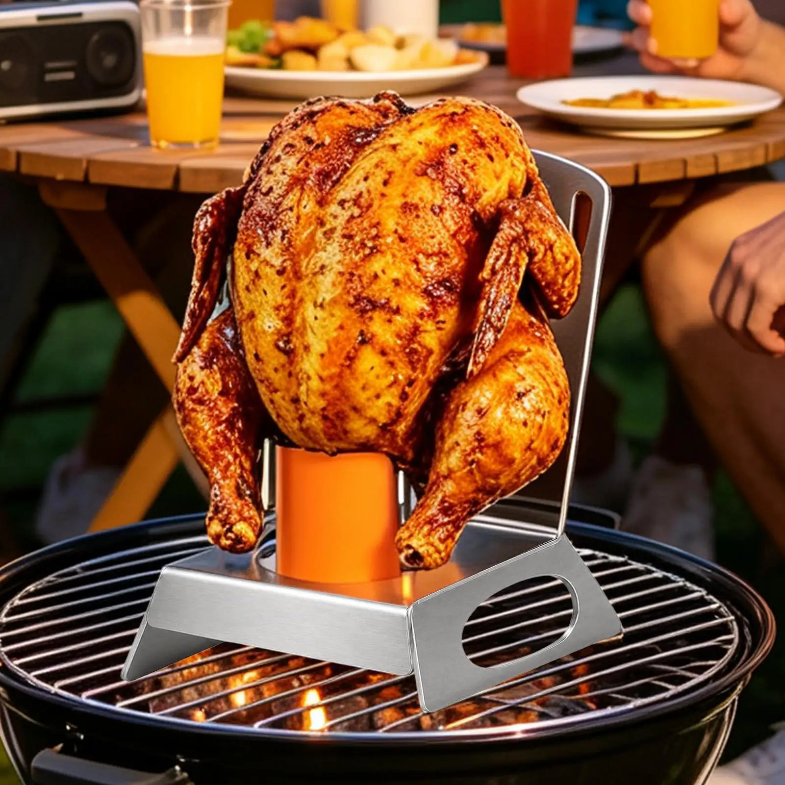 Chicken Stand For Grilling Heavy-Duty Stainless Steel Support Grilling Chicken Throne For Enthusiasts Home Chef Cooking Lover
