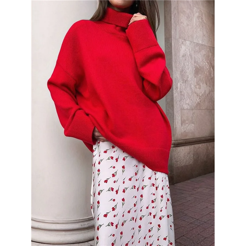 

CGS-Women's Floral Print Midi Skirt Casual High Elastic Waist Zipper Vintage Midi Boho Skirts For Women