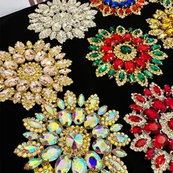 1Pcs Rhinestones 11*11cm Crystal Glass Sew on Rhinestones for Needlework, Sewing for Wedding Dresses, Hats, Bags, DIY Accessorie
