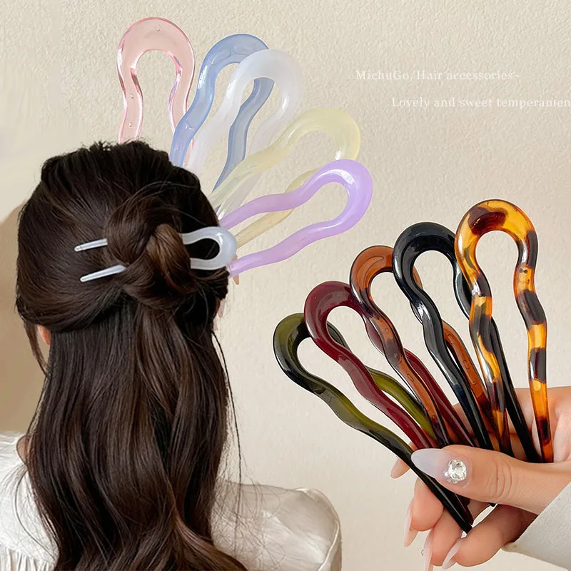 

Vintgae U Shape Hair Sticks Fork Hairpin Elegant Women Metal Hair Clip Pins Girls Hairpins Hair Bun Maker Headwear Accessories