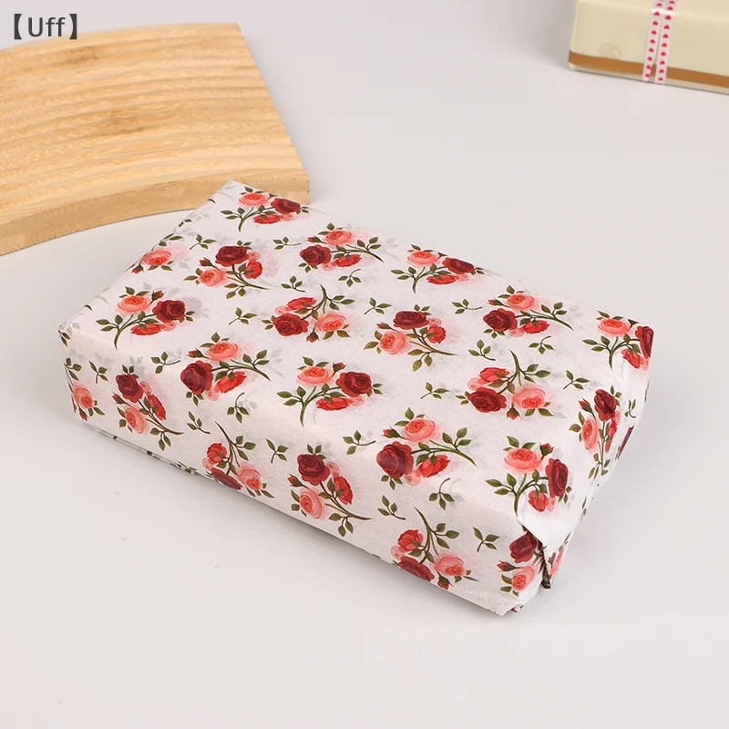 10 Sheet Rose Wrapping Paper Handmade Decorative Stickers Flower Gift Box Packaging Giftware