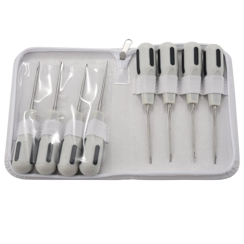 

8Pcs Stainless Steel Luxating Lift Elevators Clareador Curved Root Dentist Instrument With Plastic Handle