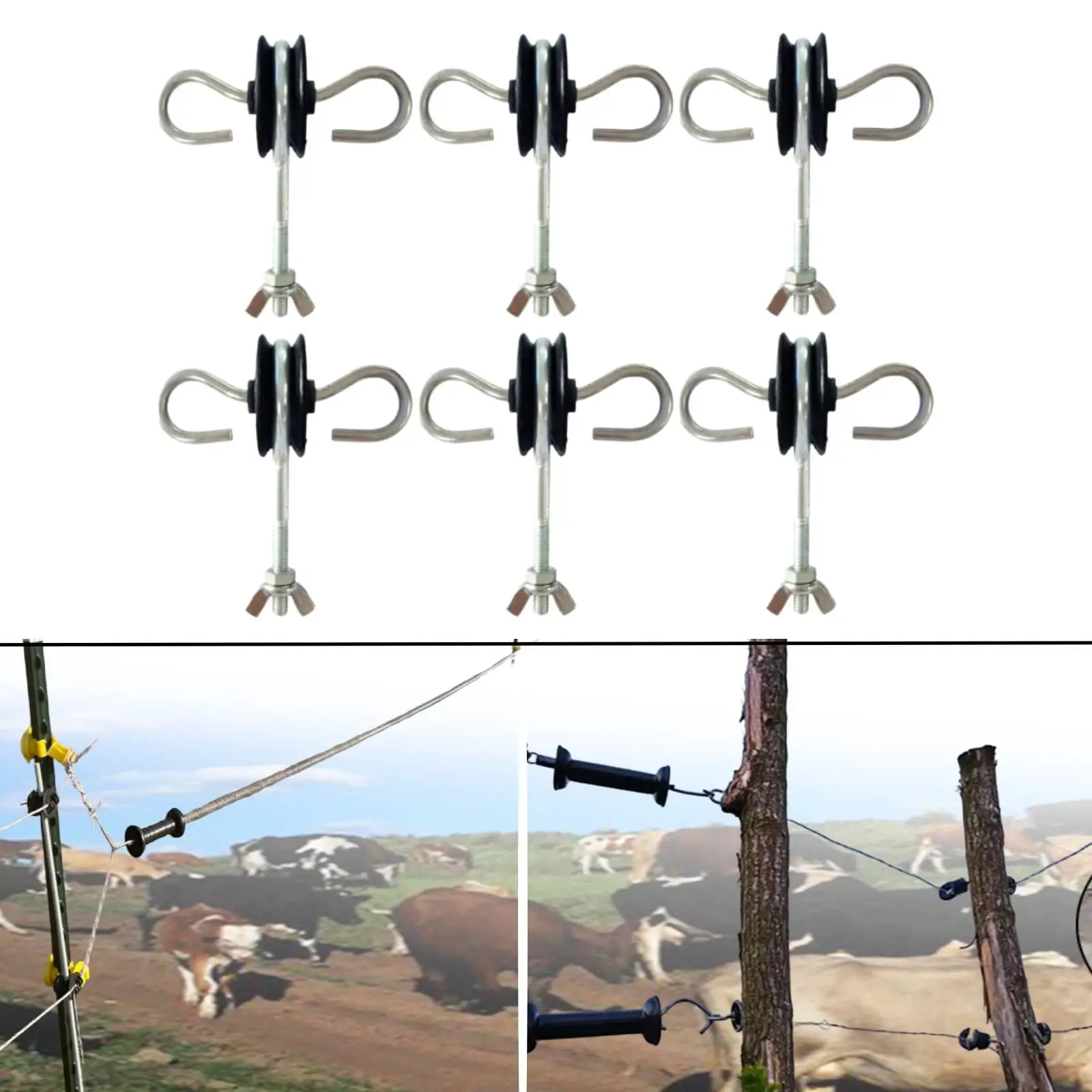 Durable T Post Screw in Electric Fence Handle Anchor Stainless Steel Insulator for Cattle Field Setup view 6