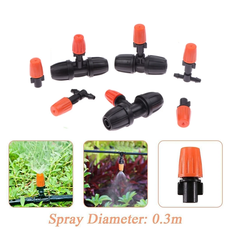 5pcs 4/7mm Garden Irrigation Nozzle Adjustable Dripper Sprinkler Emitter Micro Drip Balcony Yard Greenhouse Watering Spray