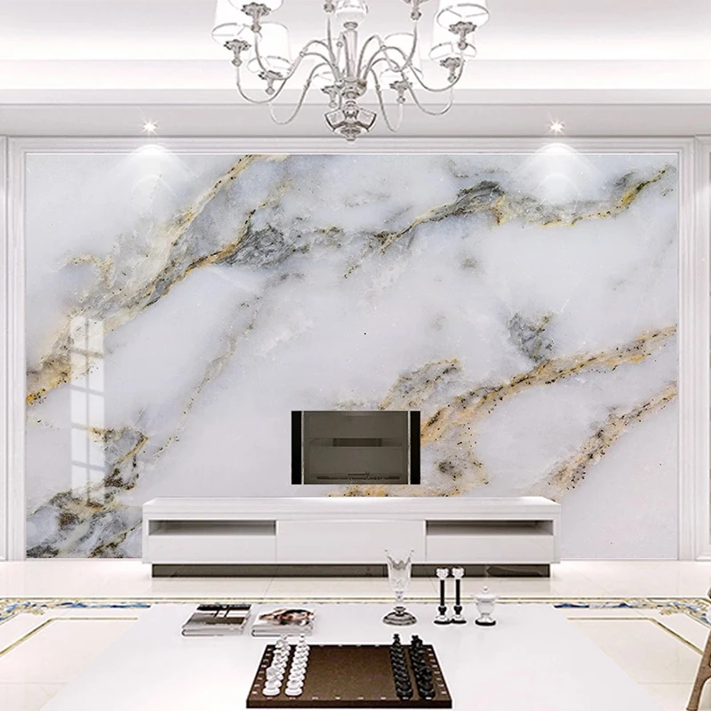 Photo Wallpaper Modern Simple Golden Luxury Murals Marble Wall Painting Living Room TV Bedroom Home Decor Wall Covering Frescoes