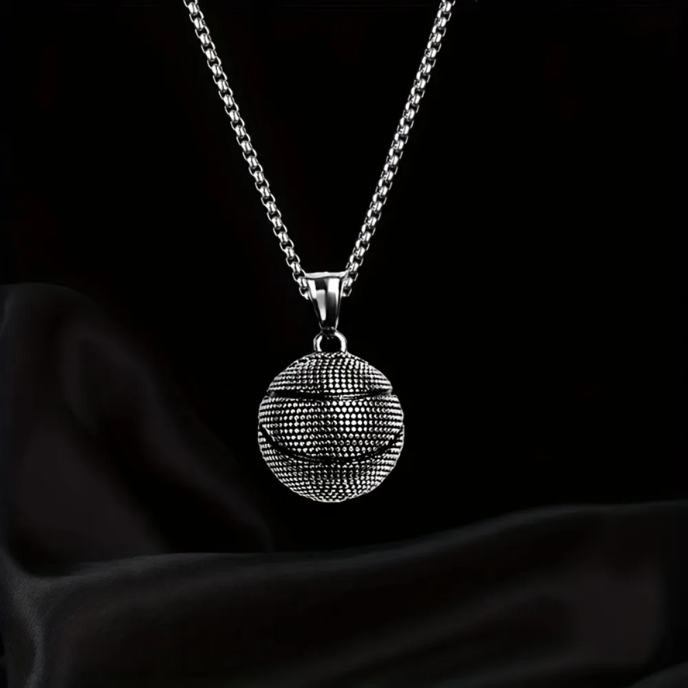 Fashion Dominant Basketball Pendant Men's  Stainless Steel Basketball Necklace