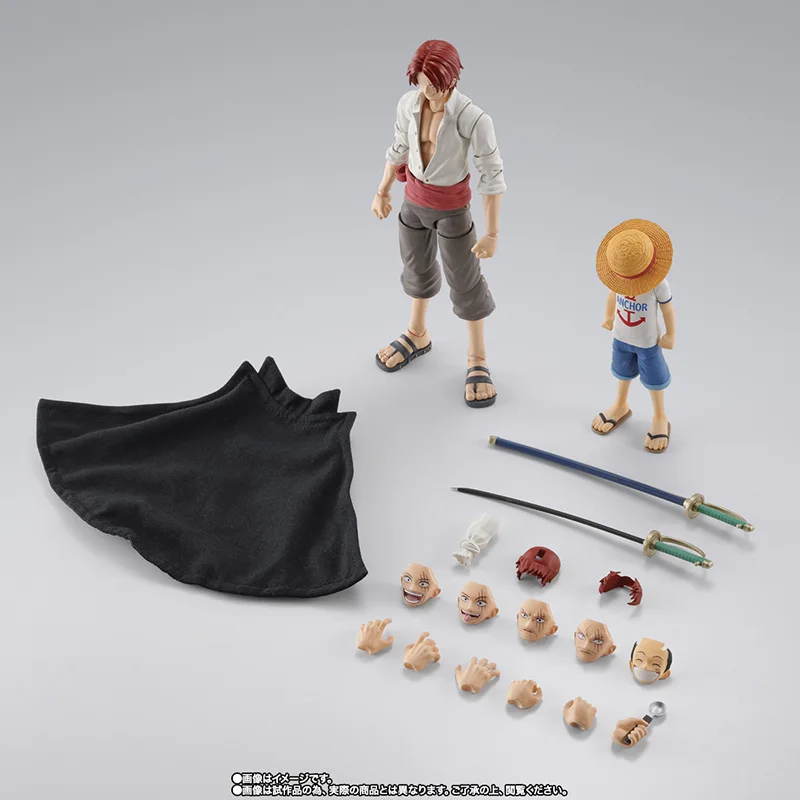 100% Original Bandai S.H.Figuarts Shf One Piece Shanks and MONKEY.D.LUFFY childhood Anime Action Collection Figures Model Toys