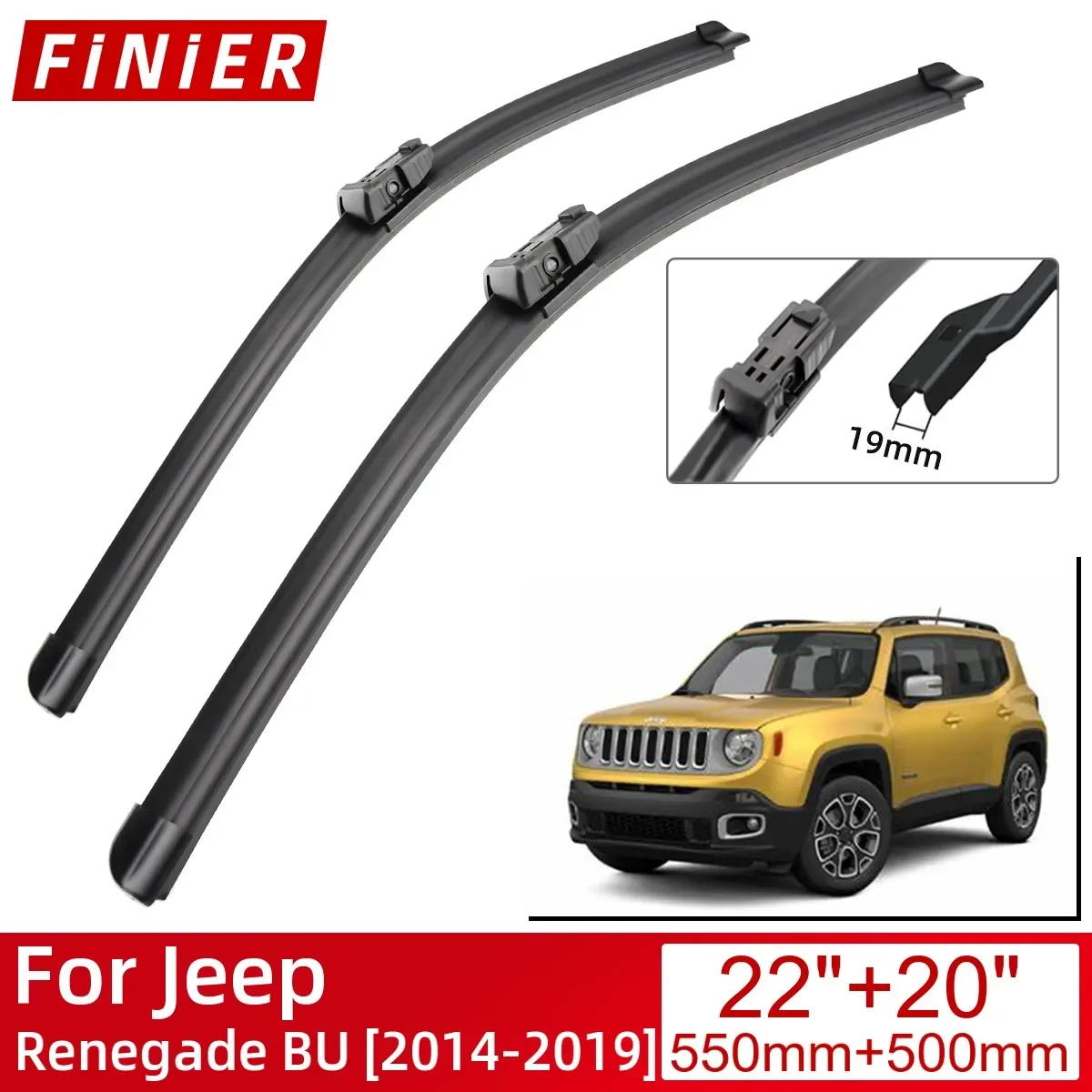 

Для Jeep Renegade BU 2014-2019 автомобильные аксессуары, щетки стеклоочистителя переднего стекла, щетки дворников 2019 2018 2017 2016
