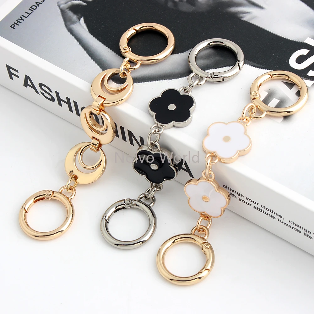 4/10/20PCS 12.5-13cm Moon/Flower Shape Extension Chain Metal Purse Chain Strap Handbag Handles For DIY Shoulder Bags Accessories