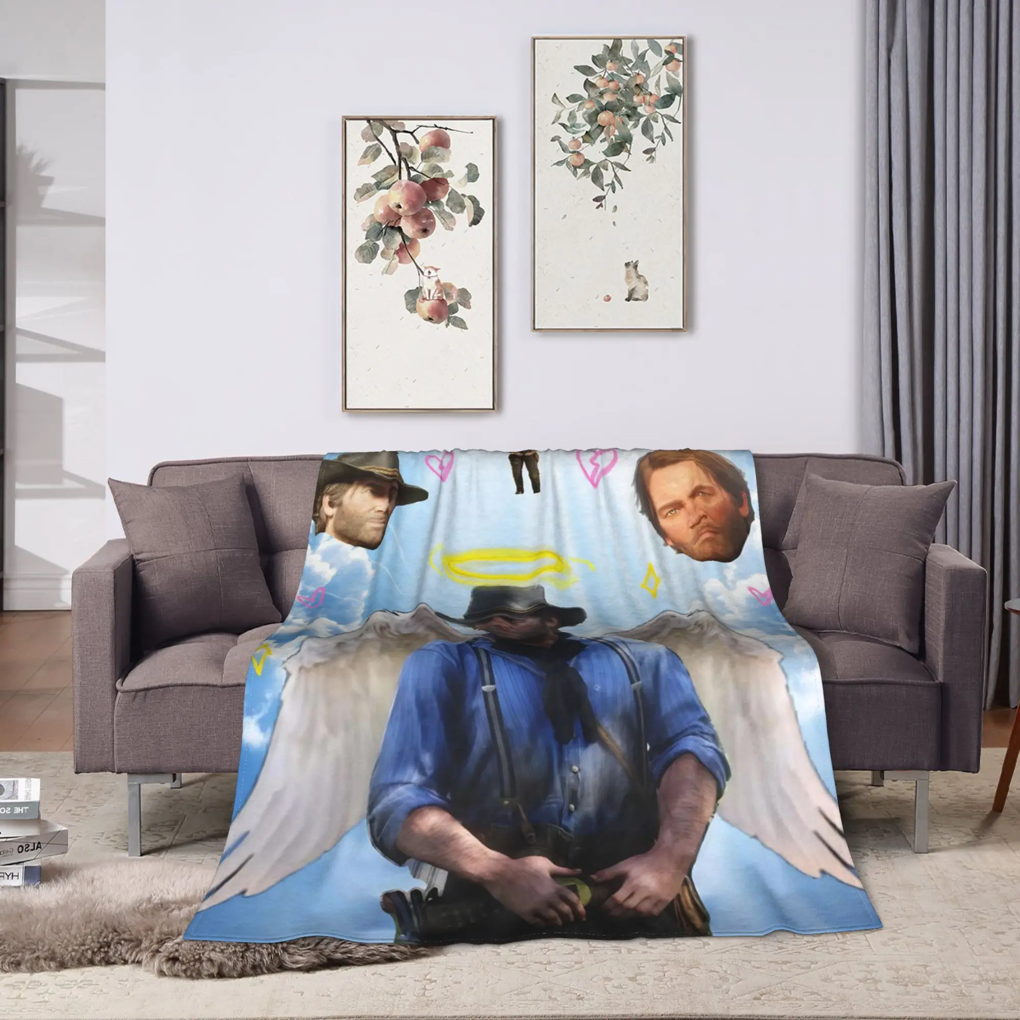 Arthur Morgan Red Dead Redemption Flannel Blanket  Warm Throw Blanket for Bedroom Picnic Pattern Bedspread Sofa Bed Cover