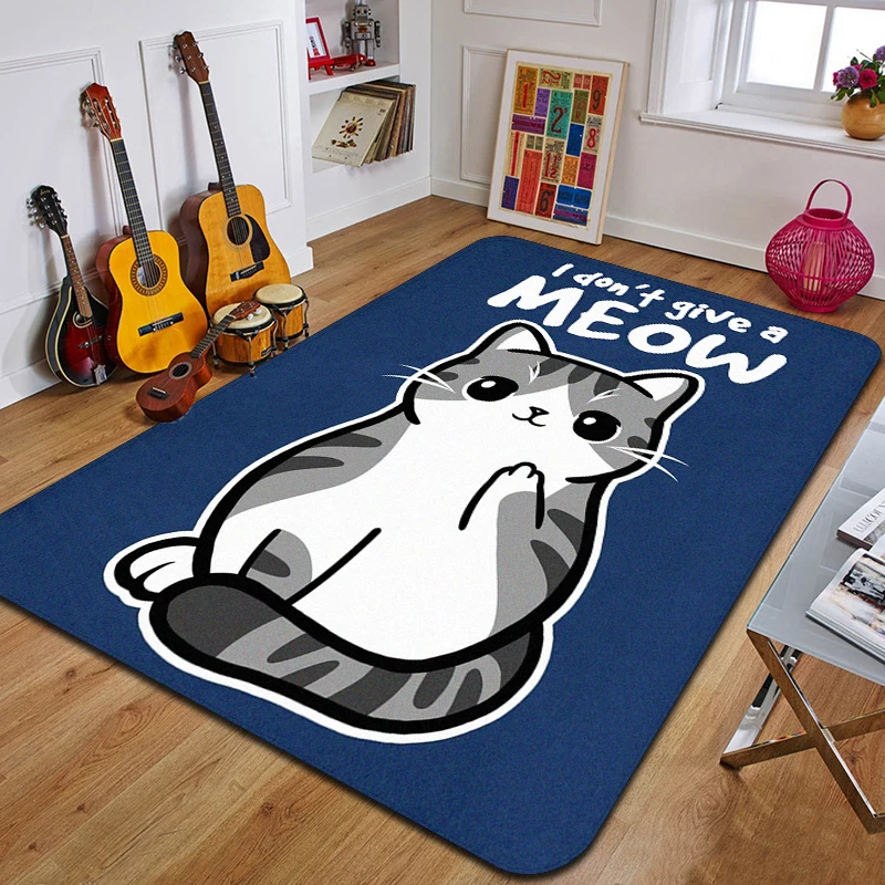 C-Cute cat Printed Carpet Fashion Yoga Mat Non-Slip Carpet Bedroom Decoration Outdoor Carpet Bedroom Birthday Gift