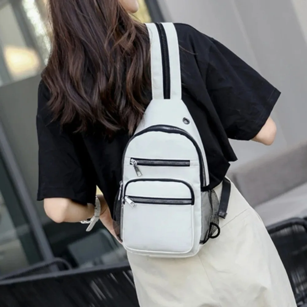 Zaino multiuso a tracolla di piccole dimensioni Tasche multiple Borsa da petto leggera Borsa a tracolla impermeabile unisex