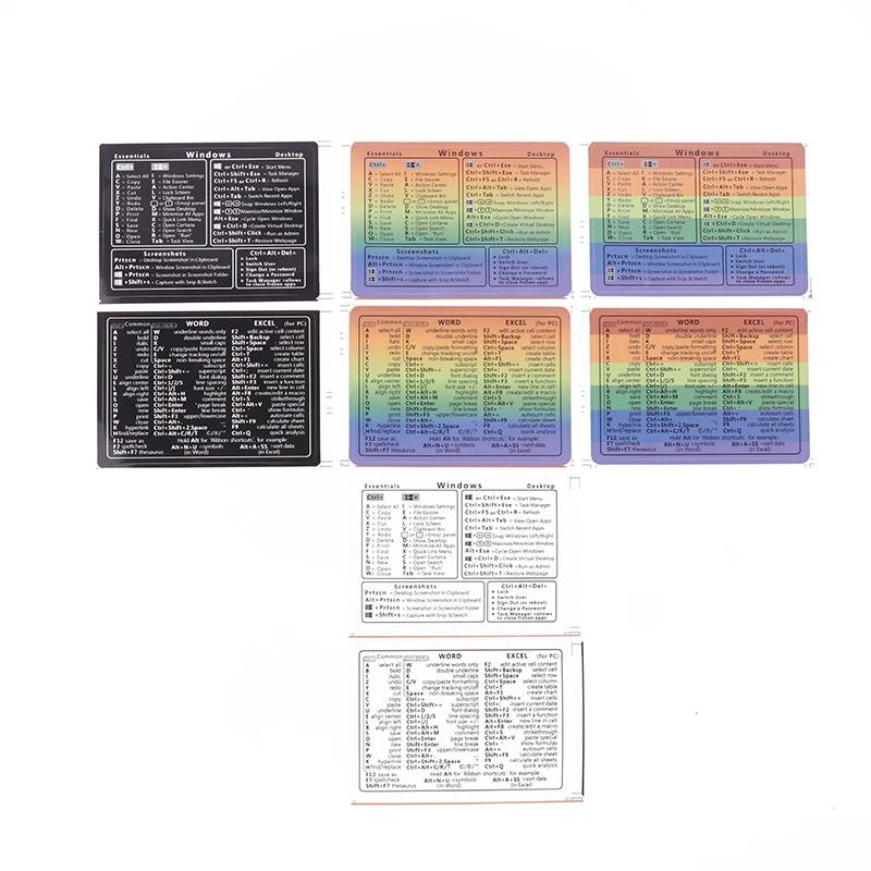 2 Stuks Windows/Woord Referentie Toetsenbord Snelkoppeling Sticker Zelfklevende Verwijderbare Stickers Voor Snelle Referentie Toetsenbord Gids