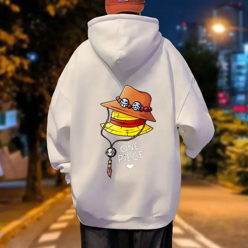 

ONE PIECE 2025 Fashion New Autumn and Winter Teenagers and Students Hooded Sweater Thin Thickened Couple Loose Coat Outer Wear