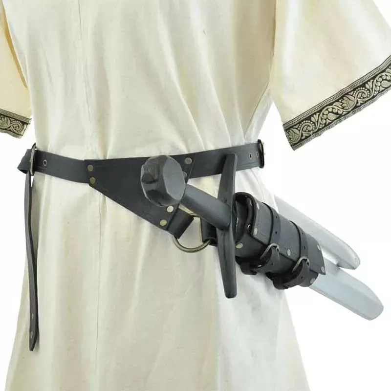 

Medieval Men Viking Pirate Sword Belt Waist Sheath Leather Rapier Scabbard Dagger Holder Knight Warrior Cosplay Costume Prop