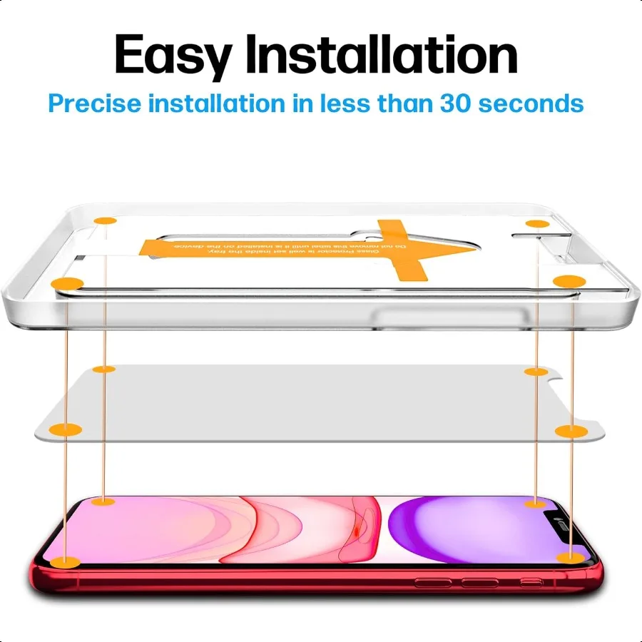نظرية الطاقة مصممة لهاتف iPhone 11 iPhone XR واقي شاشة من الزجاج المقسى [9H Hardn] طقم سهل التركيب 99 HD Bubble Free Cle