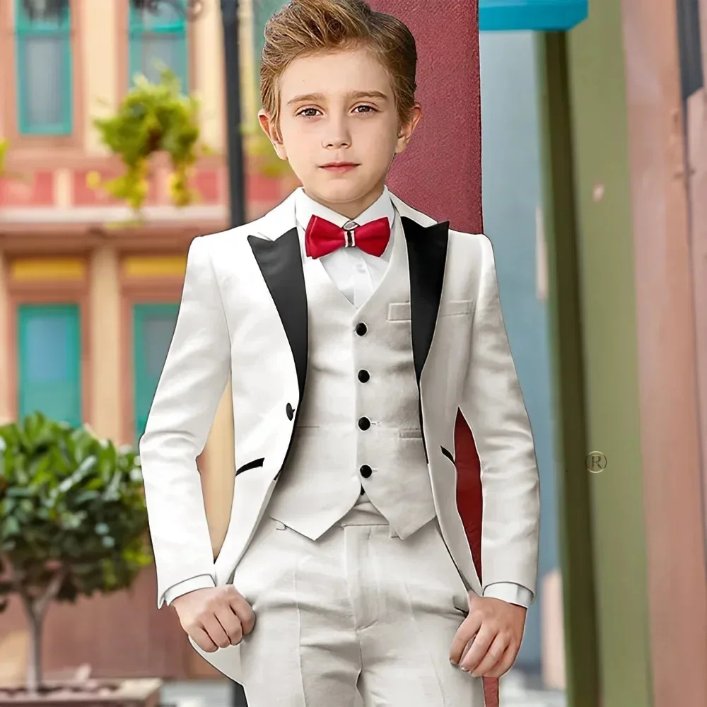 

Kids Suits for Boys 3-16 Years 3Piece Gentleman Tuxedo Outfit Wedding Birthday Party Formal Boys' Suit Set Performance Costume