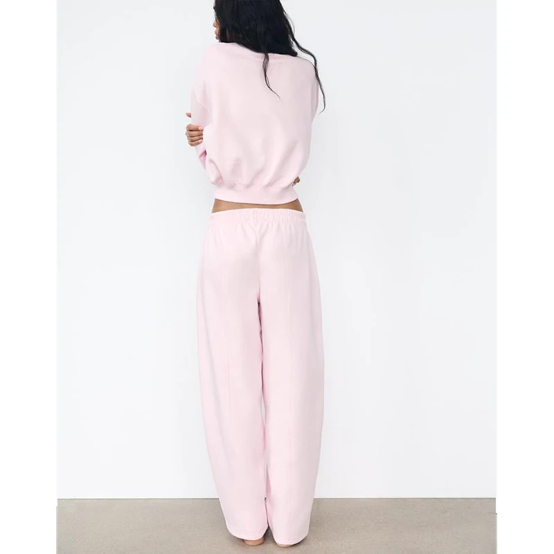 

Comfortable Velvet Sweatirt And Straight Leg Pants Set for Women Autumn New Arrival Casual Sportswear by Z