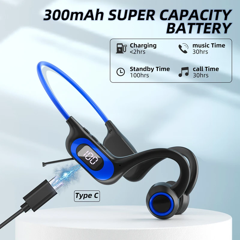 Słuchawki G3 z przewodnictwem kostnym, słuchawki Bluetooth, bezprzewodowe słuchawki z przewodnictwem powietrznym, wodoodporne, do biegania i sportu. — zdjęcie produktu 5