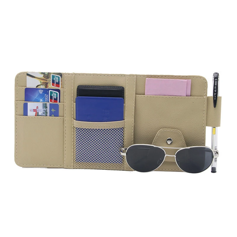 Multi-Function Car Sun Visor Organizer Multi-Pocket Auto Interior Accessories Pocket Organizer Car Document Storage Pouch