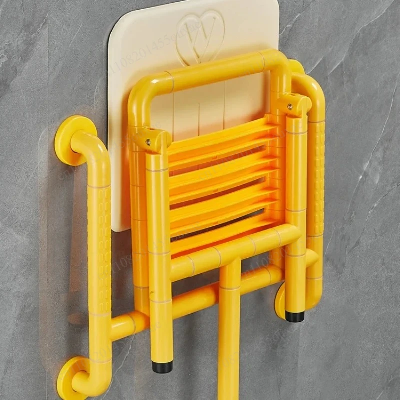 

Stainless Steel Foldable Shower Stool, Wall-Mounted Anti-Slip Bath Bench, Portable Safety Shower Chair for Elderly Bathroom Use