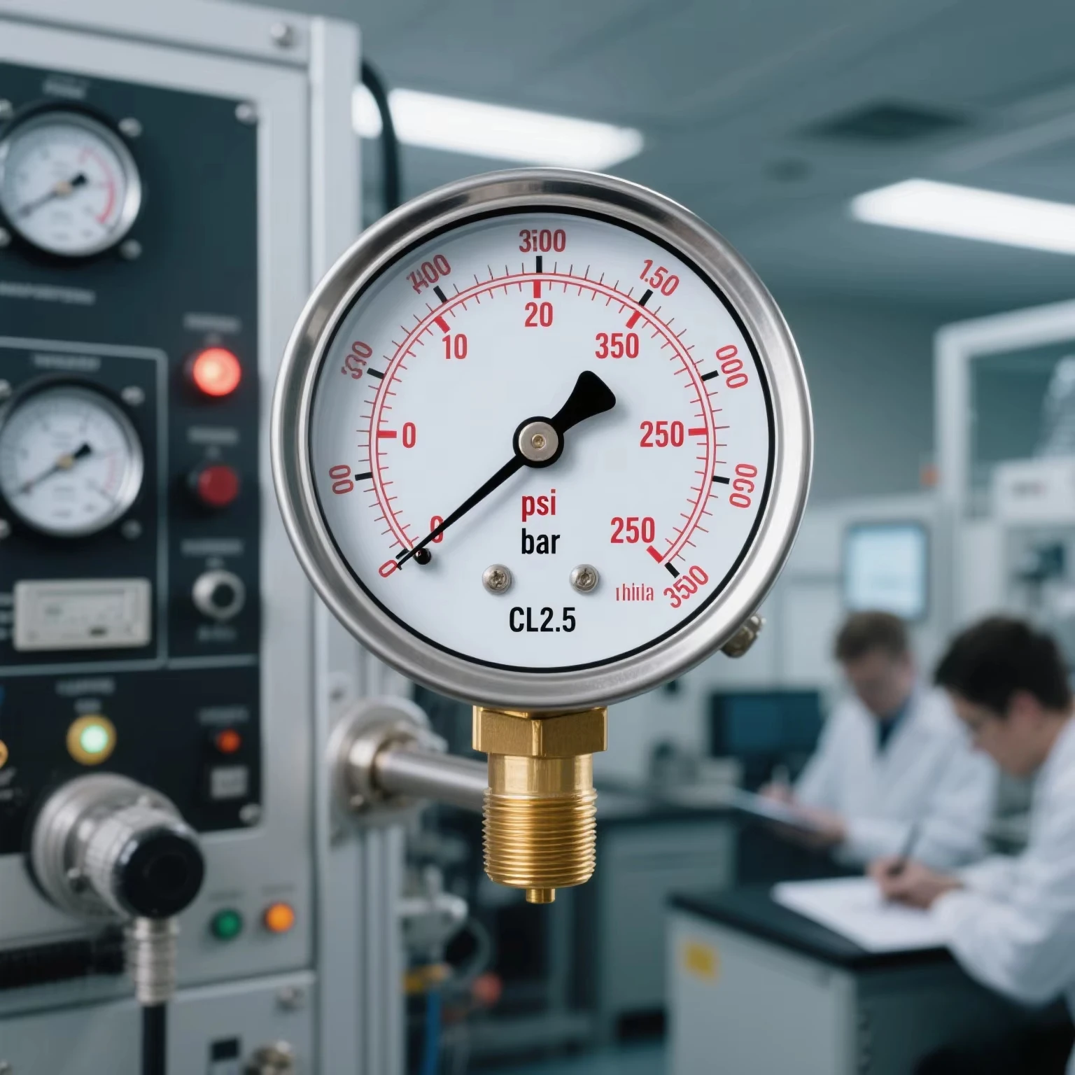 

Stainless Steel Shockproof Pressure Gauge - 2.5 Inch 16 25 trillion Pa mbar 316 Stainless Steel Hose Valve Pressure Gauge