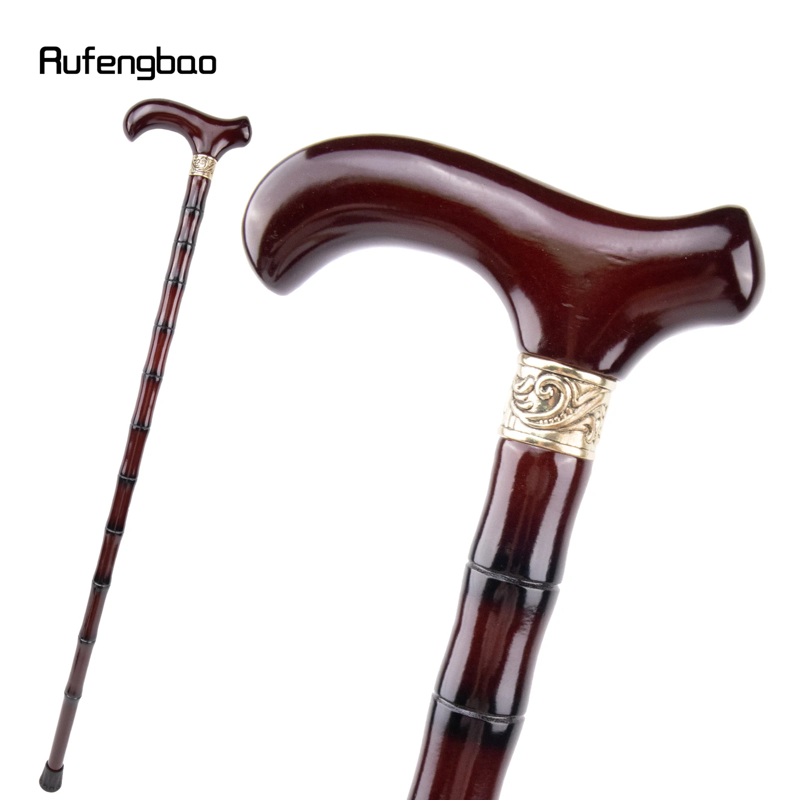 Red Wooden Single Joint Fashion Walking Stick Decorative Cospaly Cane Halloween Mace Crutch  Wand Crosier 92cm