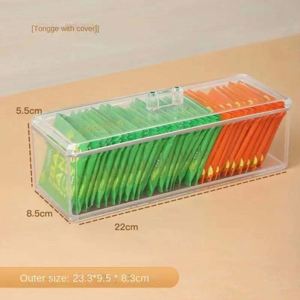 Acrylic Tea Bag Organizer Transparent 22*8.5*5.5 CM Tea Bag Storage Box Sort and Organize Storage Shelves Living Room