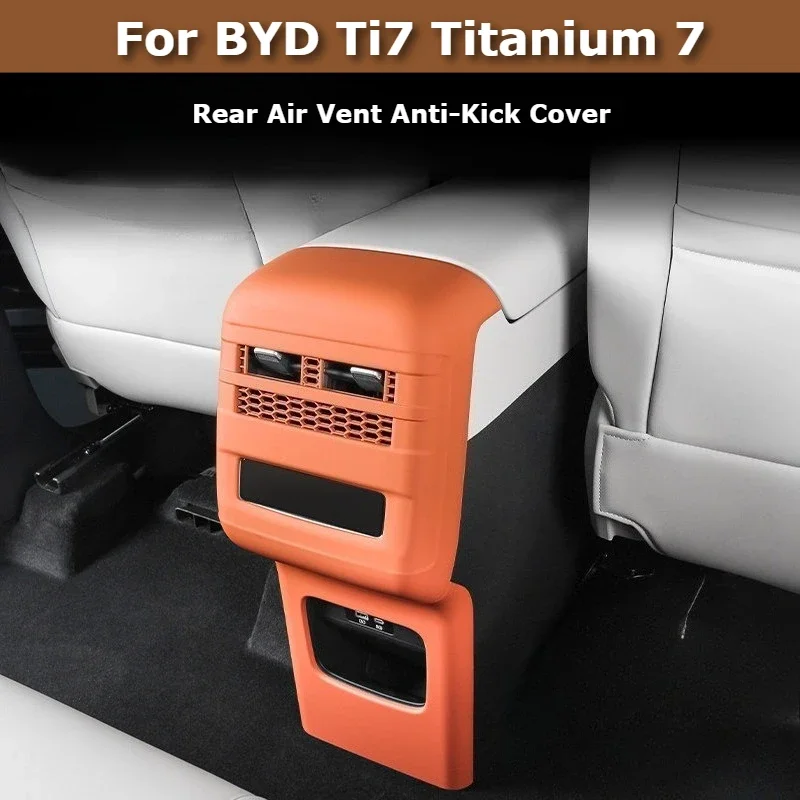 For BYD Ti7 Titanium 7 Rear Air Vent Anti Kick Cover ABS Rear Center Console Anti-Scratch Guard Interior Protector Cover