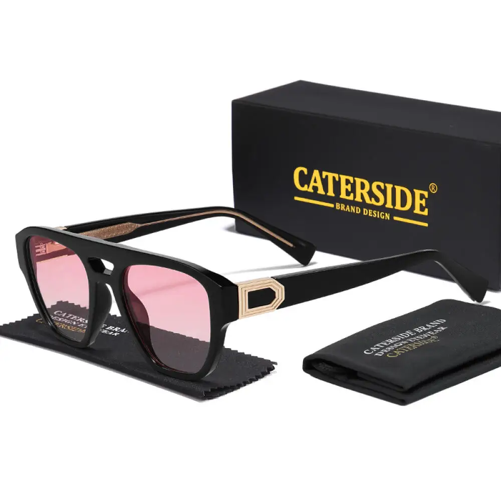 

Мужские солнцезащитные очки CATERSIDE в стиле ретро, квадратные, с большой оправой, плоским верхом и двойным мостиком, для активного отдыха, путешествий, спорта, подарок, защита от УФ-излучения UV400