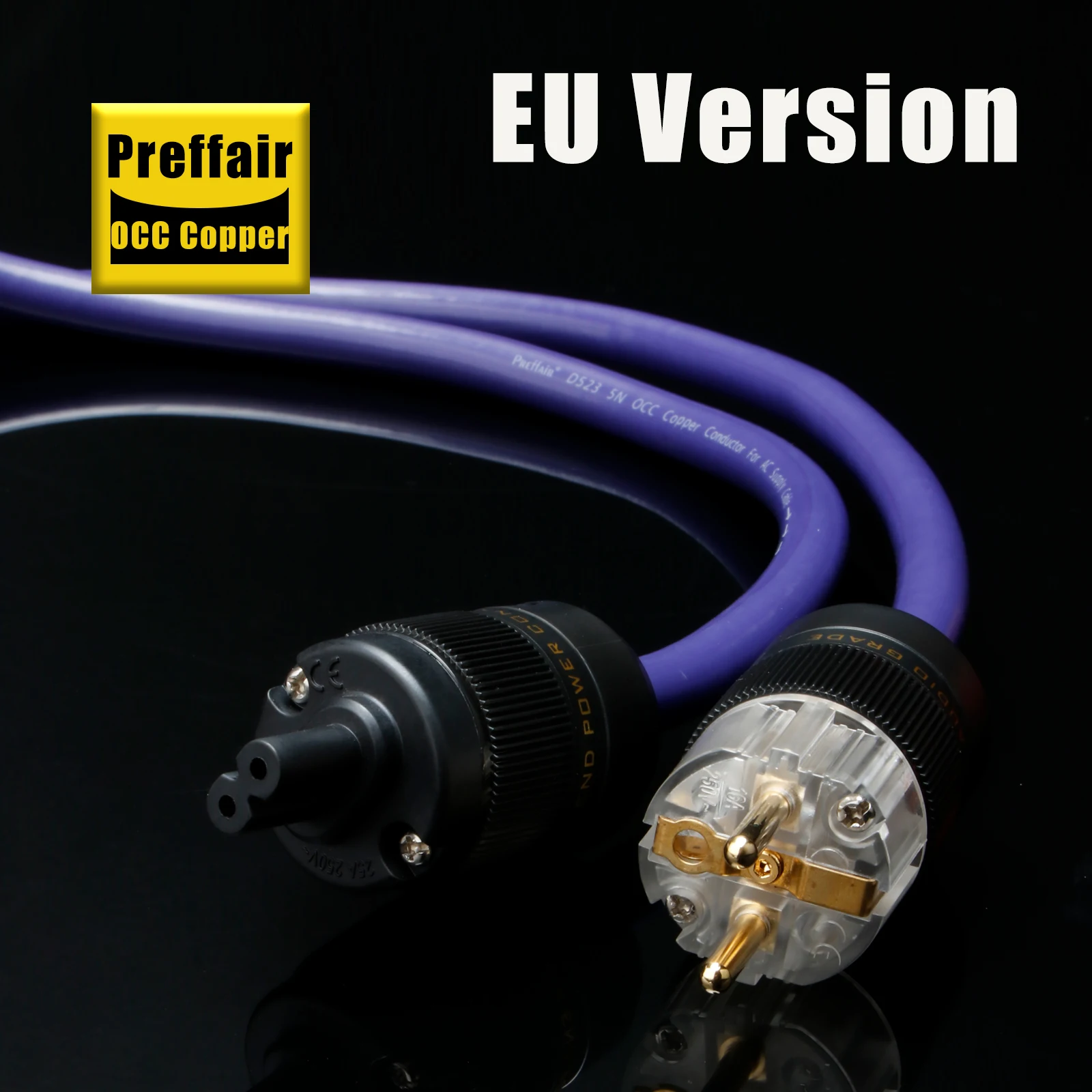 Kabel zasilający Hifi z miedzi monokrystalicznej, miedź OCC, przewód zasilający EU/US, kabel audiofilski C7 w kształcie ósemki, przedłużacz audio. — zdjęcie produktu 4
