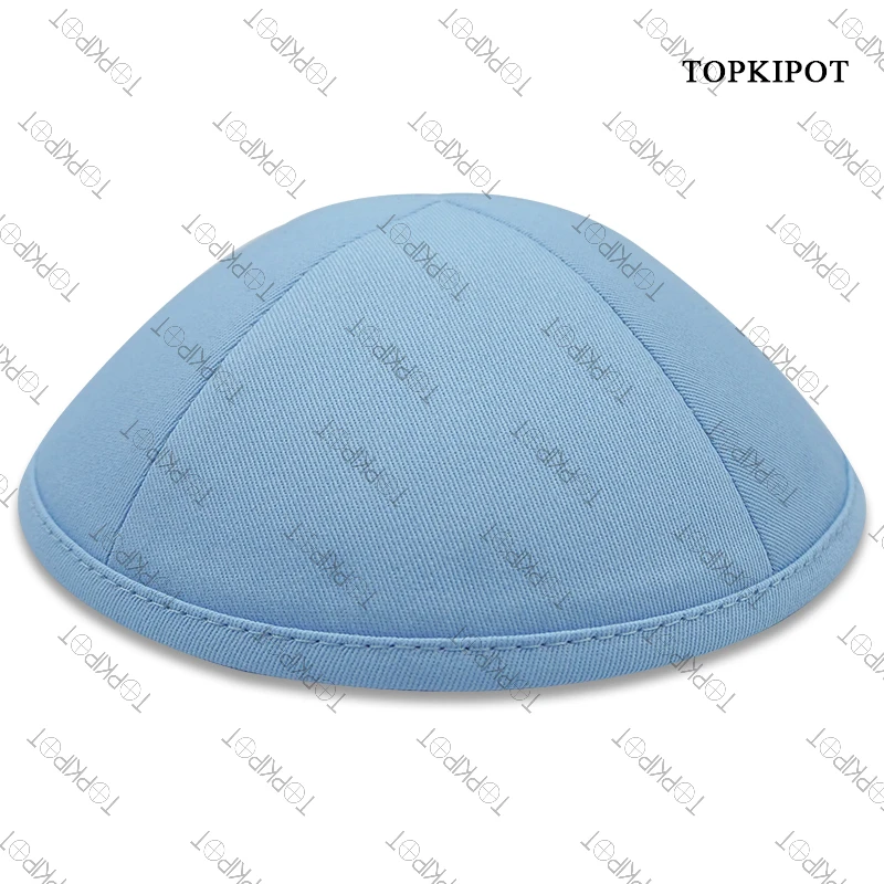 Imitation Linen Light Blue Customized Jewish Prayer Caps-Kippot Yarmulka for Weddings and Jewish Prayer Ethnic Hats & Caps