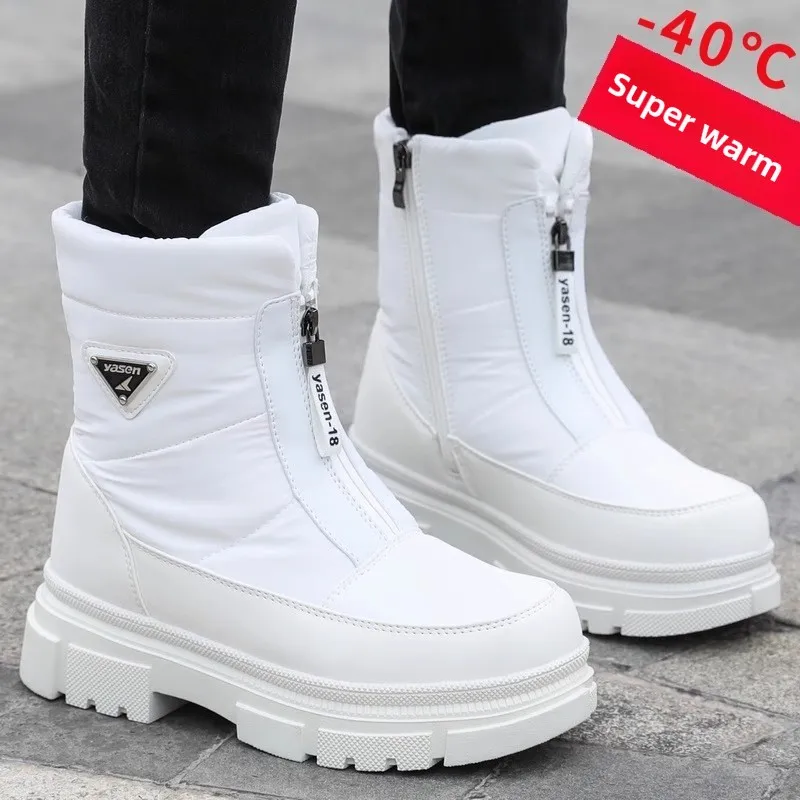 

Winter Boots for Women Fashion Mid-calf Snow Boots Thicken Plush Warm Cotton Shoes Non-slip Platform Boots Botas Invierno Mujer