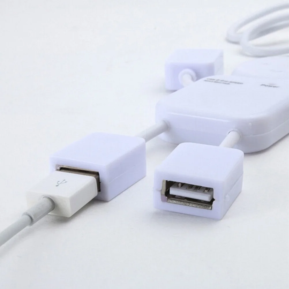 Hub USB de 4 puertos 2.0 Transferencia de datos de alta velocidad Compacto Ligero Forma de personas Plug and Play para PC Notebook Blanco