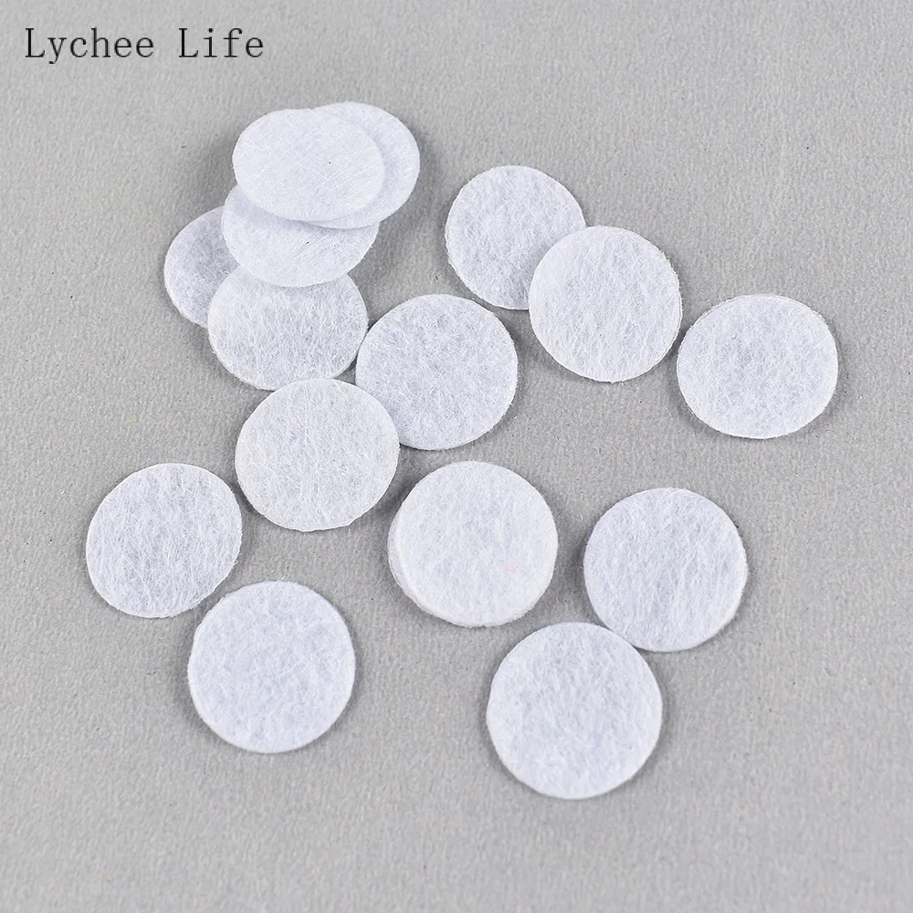 Lychee Life 1000/500Pcs White Color Non-Woven Round Felt Circle Fabric Pads 1/1,5cm For Dolls Clothes Diy Sewing Accessories