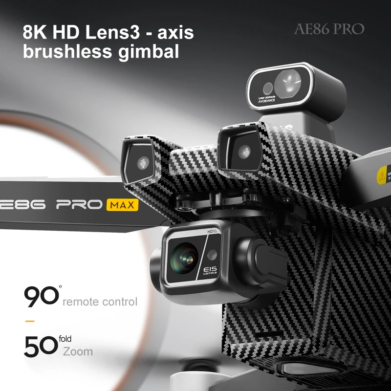 AE86 PRO Profesional Drone 10km con fotocamera Gimbal a 3 assi Mini Drone 8K fotografia aerea GPS evitamento ostacoli RC Quadcopter