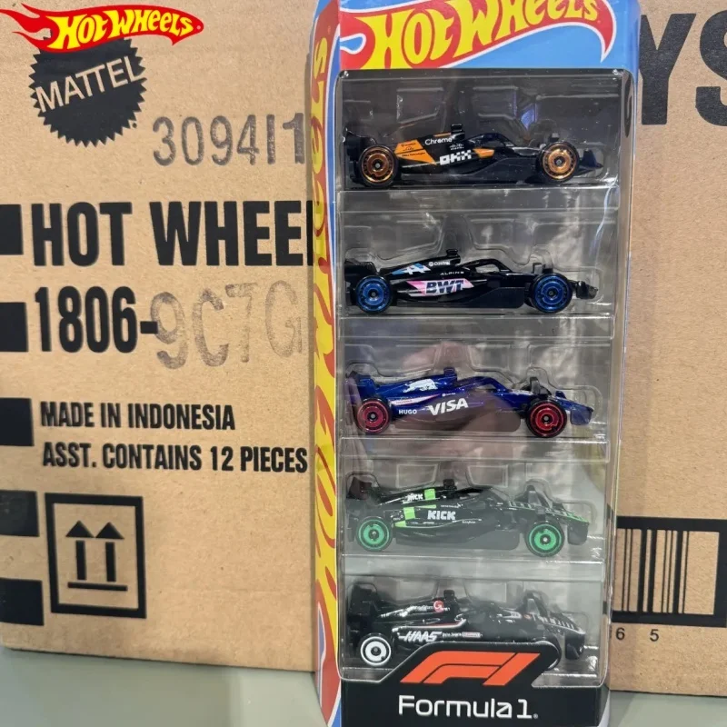 Mattel Hot Wheels X Formula 1 1/64 5 Packs Moneygram Haas F1 Team Kick Sauber F1 Team Collectible Car Toys Diecast Vehicle