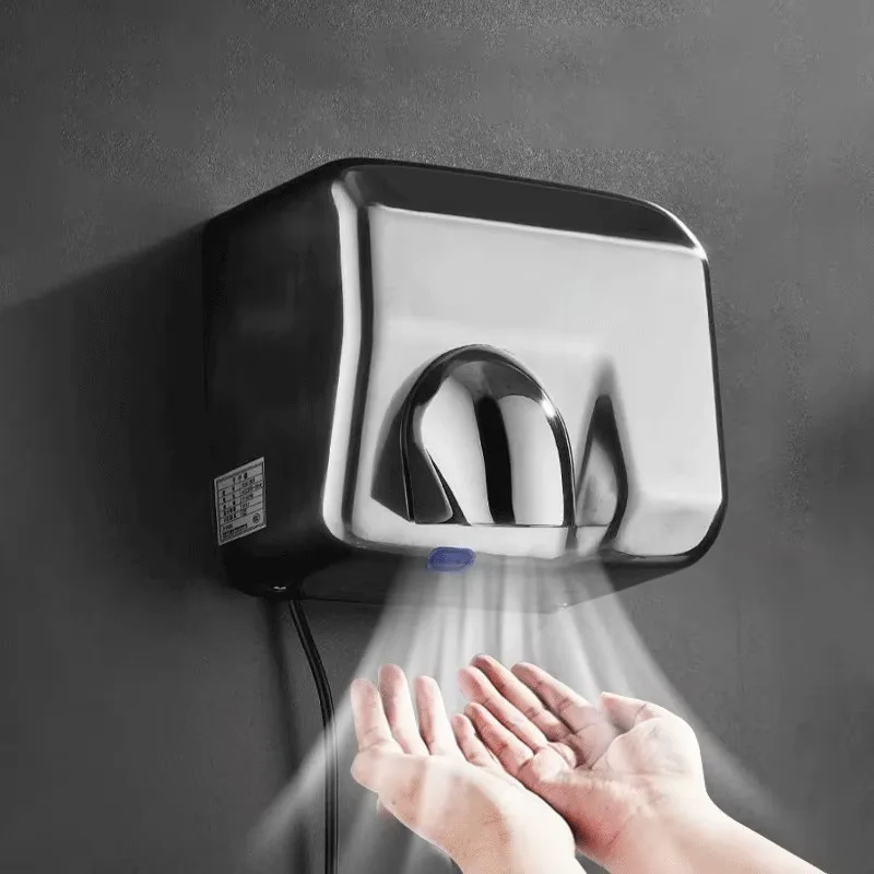 Sensor-Activated Stainless Steel Wall-Mounted Automatic Hand Dryer Fast Drying Eco-Friendly for Hotel Household