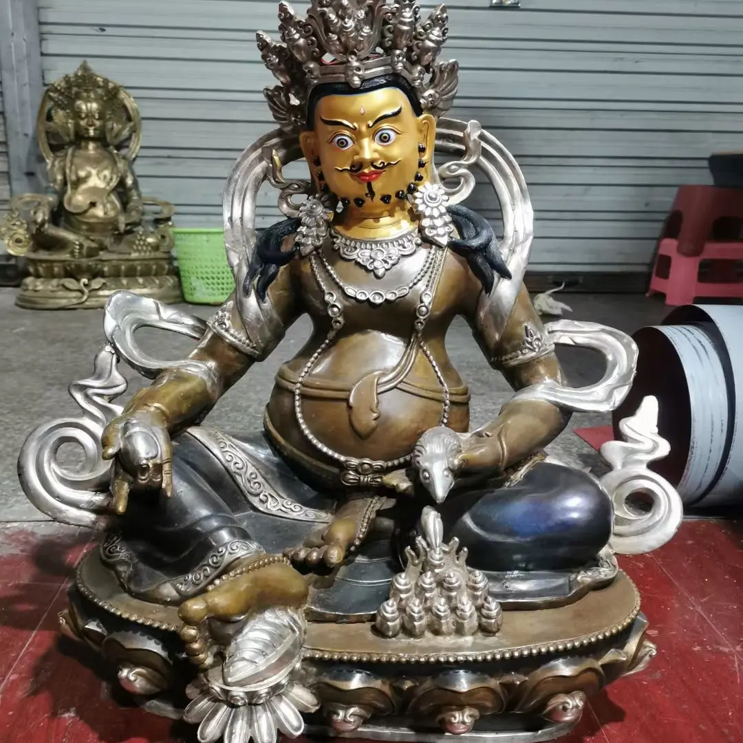 60CM large Asia Buddhism home temple shop CAI SHEN Jambhala God of wealth brass Buddha statue Bring money Good luck