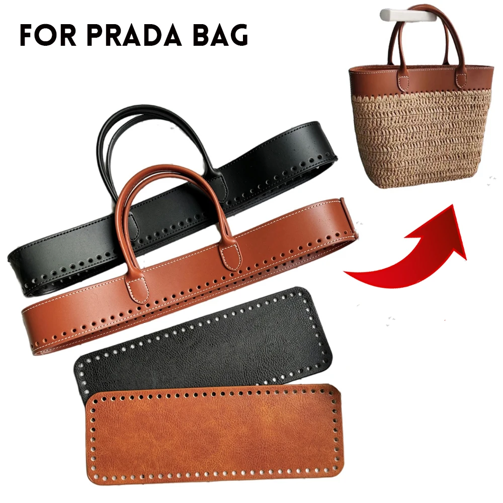

1Set Leather Knit Bag Accessories For Prada DIY Handmade Handbag Tote Bag Crochet Kit Leather Craft Bag Sewing Kit