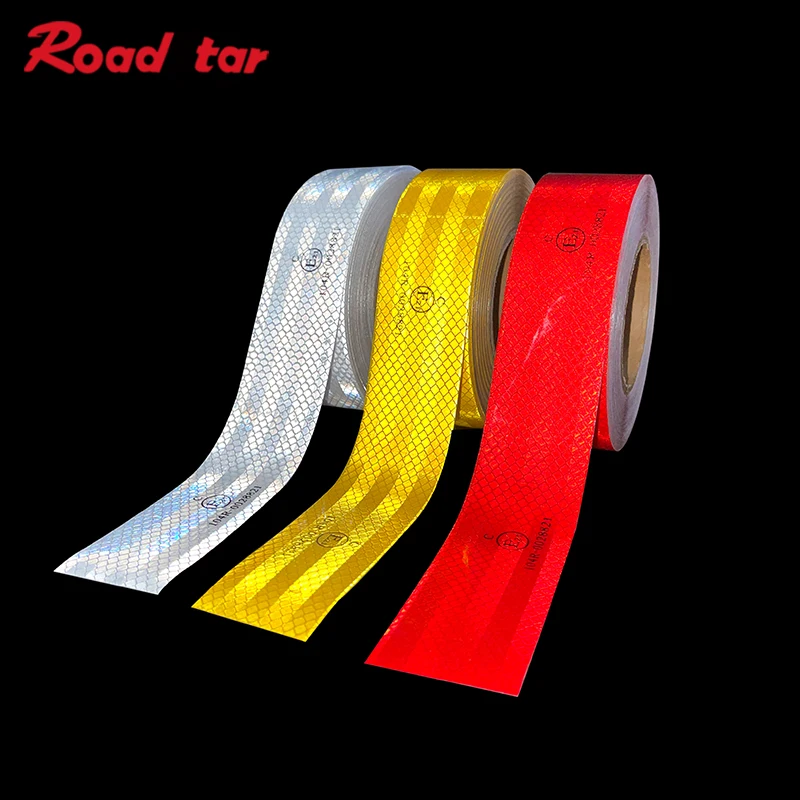 Roadstar High Visibility PET Reflective Car Sticker ECE 104R Traffic Standard Road Safety Self-Adhesive Reflector Warning Tape