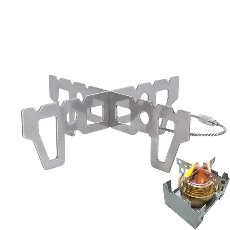 Outdoor Stainless Steel Alcohol Stove Rack Outdoor Camping Stand Support Rack Stove Rack CrossStand Support Camping Accessories